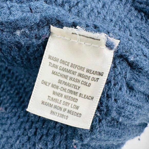 P.S. from Aeropostale Fair Isle Sweater Hoodie Jacket Boys XL Blue White Yellow - Picture 9 of 9